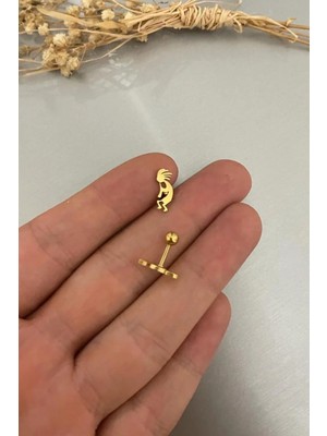 Jaida Moda Unisex Cerrahi Çelik Inka Figürlü Tragus Helix Piercing