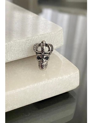 Jaida Moda Unisex Gri Gotik Iskelet Kral Model Kıkırdak Helix Lobe Piercing