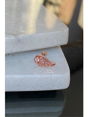 Jaida Moda Kadın 316L Cerrahi Çelik Melek Kanadı Figürlü Tragus Helix piercing
