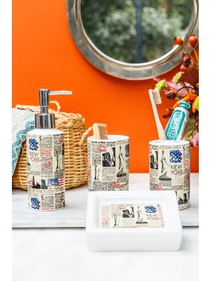 Feyza Design 4’lü Seramik Banyo Seti, Şık ve Dayanıklı Tasarım