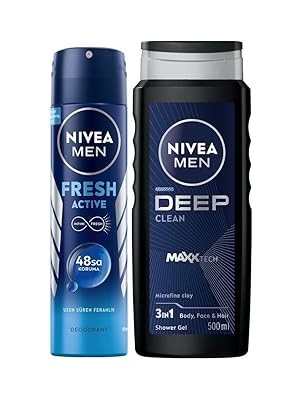 SHC4200 Men Erkek Deep Dimension Duş Jeli 500ML ve Sprey Deodorant Fresh ACTIVE150ML, Bohça Çeyiz Seti