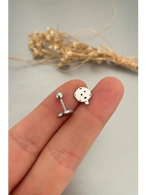 Jaida Moda 316L Cerrahi Çelik Gümüş Mars Figür Tragus, Kıkırdak, Helix 6mm Piercing