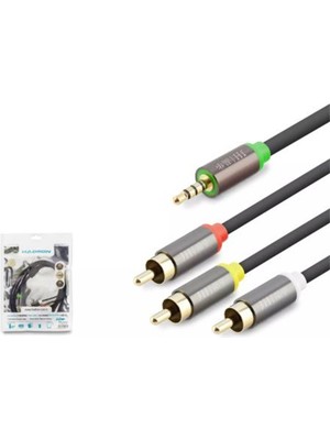 Novis Liora Hadron HDX1064 3.5mm To 3rca Kablo 2line Gold 1.5m Si̇yah