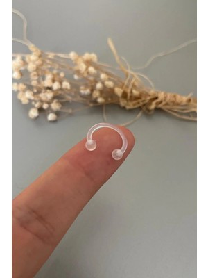 Jaida Moda Unisex Beyaz Bioplastik Tragus Helix Kıkırdak Piercing