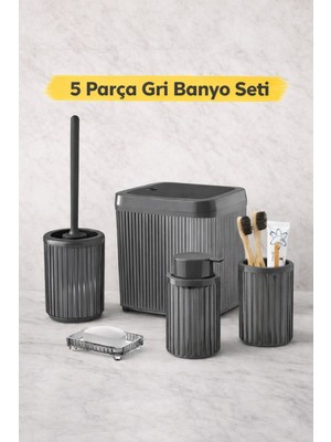 Feyza Design Şık ve Modern 5 Parçalı Banyo Aksesuar Seti, Tarzınıza Uygun Tarzda Ürün