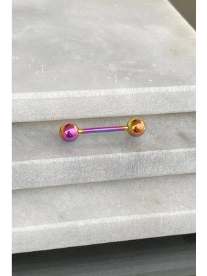 Jaida Moda Unisex Cerrahi Çelik Hologram Dil Piercing