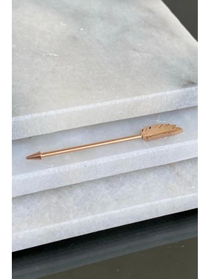 Jaida Moda Kadın Rose Cerrahi Çelik Tüy Figürlü Industrial Köprü Piercing