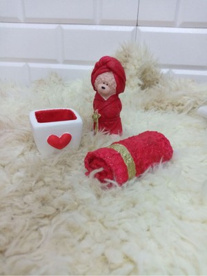 Feyza Design 3’lü Doğal Taş Banyo Seti: Sabunluk, Havlu ve Kutu, 10 cm