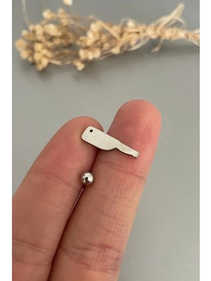 Jaida Moda Unisex Gri 316L Cerrahi Çelik Balta Figürlü Tragus Helix Piercing