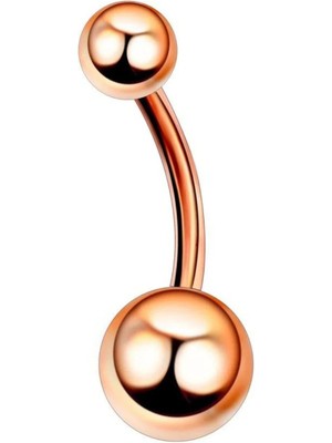Jaida Moda Kadın Rose Cerrahi Çelik Top Uçlu 10MM Göbek Piercing