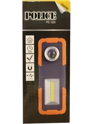 MK Beykoz Police PE-329 Magnetli, Şarjlı Tamirci Feneri