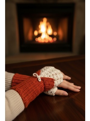 Pulur.co Kurdele Detaylı Vintage Victoria Tarzı El Örgüsü Tığ Işi Bileklik Eldiven Manşet