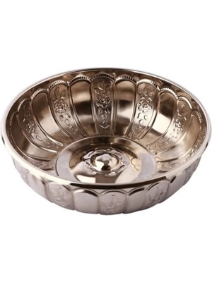 Feyza Design Osmanlı Motifli Metal Hamam Tası, Şık ve Dayanıklı Banyo Aksesuarı