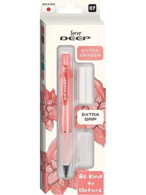 Deep Versatil Kalem 07MM- Toprak Tonları - Yedekli Set (Grip ve Silgi) Mercan