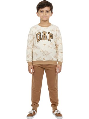 Baglan Erkek Çocuk Önü Baskılı Sweatshirt ve Eşofman Alt Takım BGL-ST05251