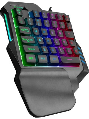 KB-R177 Salvo Siyah USB LED Işıklı Q 35 Tuşlu Multimedya Mini Gaming Oyuncu Klavyesi