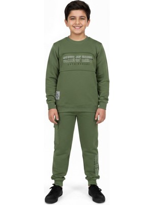 Baglan Erkek Çocuk Önü Baskılı Sweatshirt ve Eşofman Alt Takım BGL-ST05248