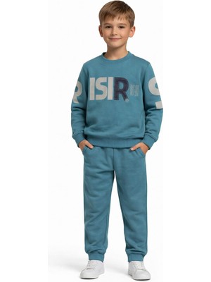 Baglan Erkek Çocuk Önü Baskılı Sweatshirt ve Eşofman Alt Takım BGL-ST05250