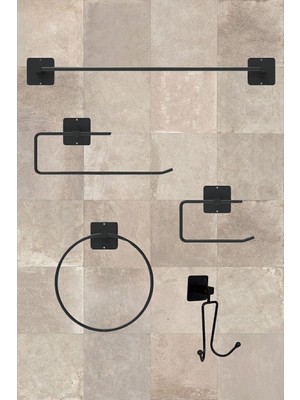 Feyza Design Pratik 5'li Set: Havlu Askısı, Tuvalet Kağıdı ve Peçete Düzenleyici