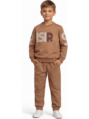 Baglan Erkek Çocuk Önü Baskılı Sweatshirt ve Eşofman Alt Takım BGL-ST05250