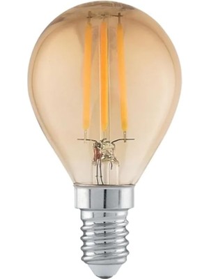 LED Filament Ampul 4 Watt E14 Duy Sarı Işık Dekoratif Vintage Aydınlatma (1, G45 Amber Cam)