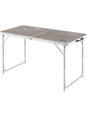 Portatif Kamp Masası, 3 Yükseklik Ayarlı, Katlanır Piknik Masası, Kolay Taşınabilir Alüminyum Masa - 120X60 - Mermer Desenli