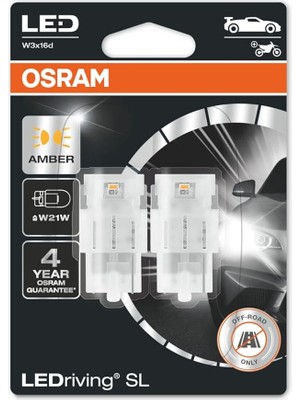 T20 Tek Devreli LED Ampul Sarı 12V 7505DYP (1 Takım-2 Adet)