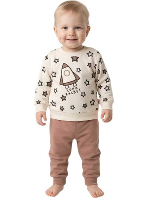 Baglan Erkek Çocuk Önü Baskılı Sweatshirt ve Eşofman Alt Takım BGL-ST05253