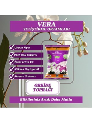 Botanik Vera 3 Litre Orkide Toprağı Ahşap Malzeme ile Hızlı Kök Gelişimi İçin Tasarlandı