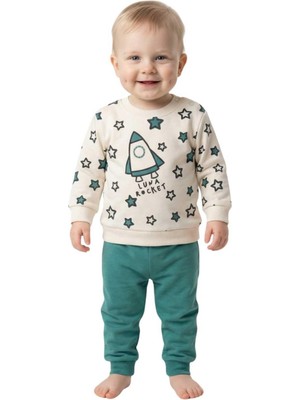 Baglan Erkek Çocuk Önü Baskılı Sweatshirt ve Eşofman Alt Takım BGL-ST05253