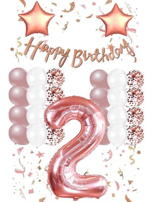 Yaş Rose Gold Konsept Doğum Günü Seti