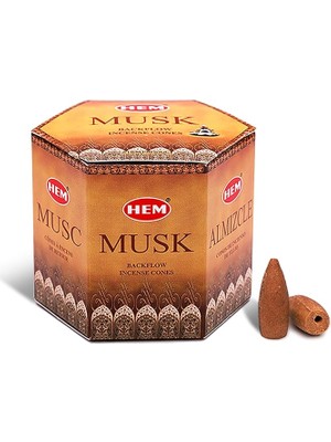 Tütsü Geri Akış Şelale Misk Kokulu 40 Konik Tütsü - Musk Backflow Incense Cones