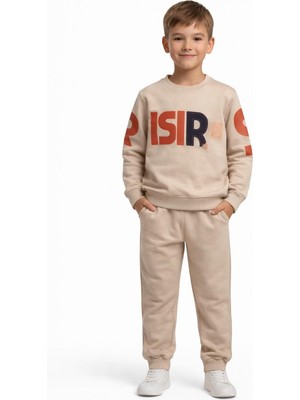 Baglan Erkek Çocuk Önü Baskılı Sweatshirt ve Eşofman Alt Takım BGL-ST05250