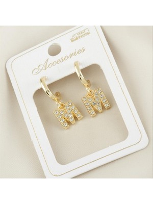 Zero Land Nrzsnt Harfli Yeni Sezon Metal Taşlı Küpe-M