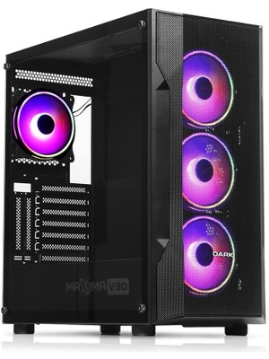 Maxima V30 Temperli Cam Yan Panel, 3X12CM Ön + 1X12CM Arka Argb LED Fanlı, Dikey Ekran Kartı Takılabilen, USB 3.0 Type-C, Atx Oyuncu Kasası (DKCHMAXV30)