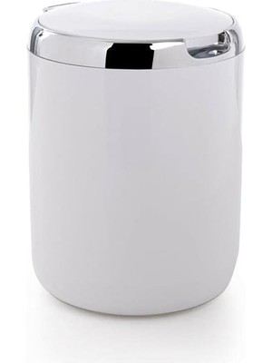 Plastik Kapaklı Pasifik Çöp Kovası 3lt 15,5 x 20 cm Beyaz