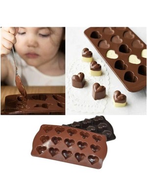 Home Kalp Şekilli Silikon Çikolata Kalıbı,şeker ve Buz Kalıbı,pasta ve Sofra Süslemesi Için Silikon Kolay Çıkarılabilir Kalıp (1 Adet)