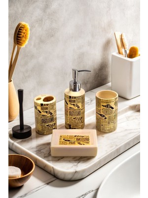 Feyza Design 4'lü Est Belle Seramik Banyo Seti, Şık ve Kullanışlı Tasarım