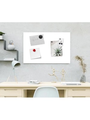 Magnet Beyaz Magnet Panosu, 50X70 cm Dekoratif Metal Mıknatıs Pano
