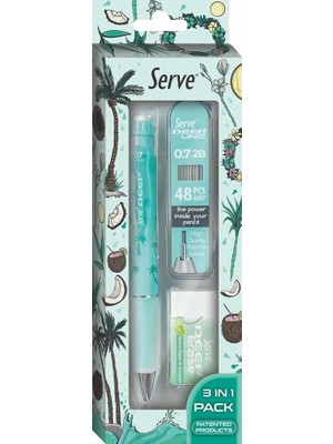 Doğa Desenli Deep Kalem, Deep Silgi ve Deep Min, 0.7 Mm, Nane Yeşili