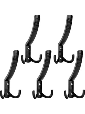 5 Adet Noktalı Portmanto Askı Vestiyer Duvar Dolap Elbise Askısı Siyah Metal Mobilya Kapı Askılığı Askılık