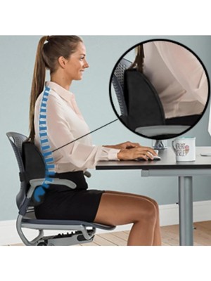 Visco Ortopedik Sandalye Bel Minderi Sırt Dayama Yastığı Visko Koltuk Bel Desteği