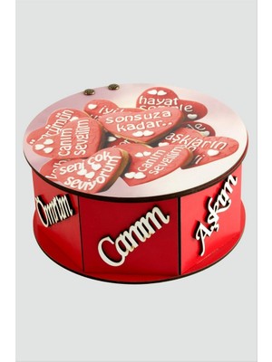 Zero Land Nrzsnt Seni Seviyorum Yazılı Ahşap Kutu-Kırmızı