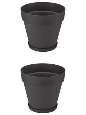 Yalı Saksı, 2 Adet, Antrasit 6 Lt
