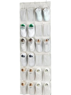 Arkasına Takılabilen 24 Gözlü Kumaş Organizer Düzenleyici, Ev Için Pratik Terlik Eşya Temizlik Malzemesi (1)