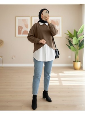 Modamorfo Gömlekli Bolerolu Oysho Üst Takım   -Kahve