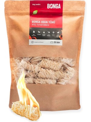 Soba, Şömine, Mangal Tutuşturucu 50 Adet 700 gr - Jel ve Çıra Alternatifi Doğal Odun Yünü