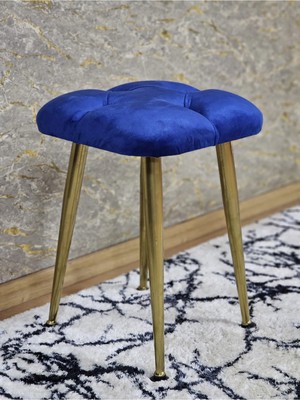 Sevinç Mobilya Kare Gold Kaplama Konik Ayaklı Tabure - Oturak - Bar Taburesi - Ayaklı Tabure