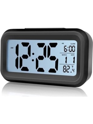 Dijital Masa Saati Alarmlı Karanlık Sensörlü Fotoselli Siyah