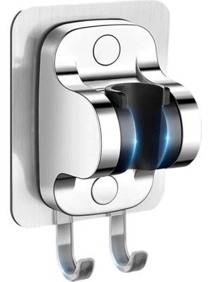 Yapışkanlı Duş Başlığı Tutucu, Ayarlanabilir El Duş Tutacağı Delme Yok Duvara Monte Su Geçirmez, Mafsal, Duş Askısı (Chrome)